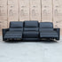 The Cobble Electric Three Seat Leather Recliner Lounge - Black