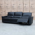The Cobble Electric Three Seat Leather Recliner Lounge - Black