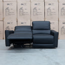 The Cobble Electric Two Seat Leather Recliner Lounge - Black available to purchase from Warehouse Furniture Clearance at our next sale event.