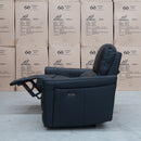 The Cobble Electric Two Seat Leather Recliner Lounge - Black available to purchase from Warehouse Furniture Clearance at our next sale event.