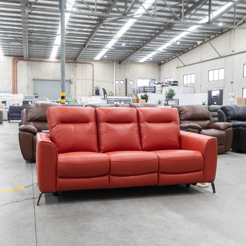 The La-Z-Boy Colorado 3 Seat Twin Power Lounge - Jersey Flame - Floor Stock available to purchase from Warehouse Furniture Clearance at our next sale event.