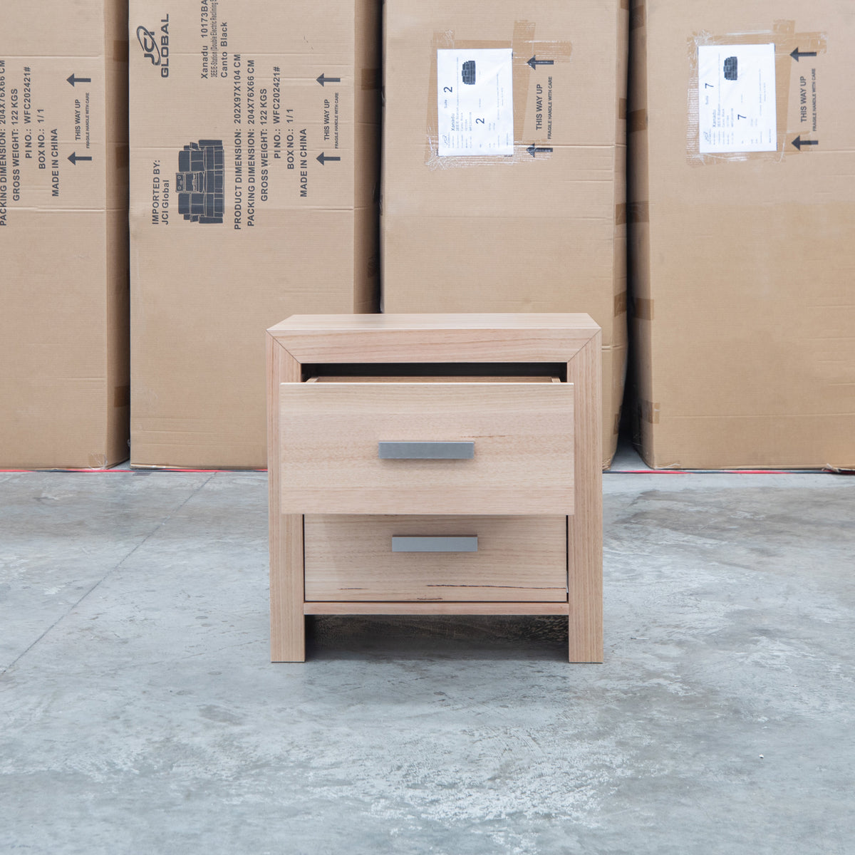 The Como Messmate Two Drawer Bedside available to purchase from Warehouse Furniture Clearance at our next sale event.