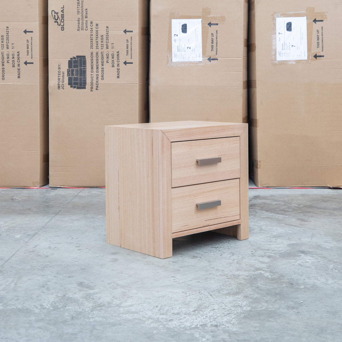 The Como Messmate Two Drawer Bedside available to purchase from Warehouse Furniture Clearance at our next sale event.