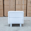 The Cooper Two Drawer White Ash Bedside - White available to purchase from Warehouse Furniture Clearance at our next sale event.
