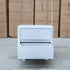 The Cooper Two Drawer White Ash Bedside - White