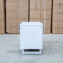The Cooper Two Drawer White Ash Bedside - White available to purchase from Warehouse Furniture Clearance at our next sale event.