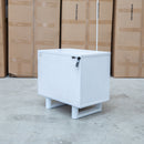 The Cooper Two Drawer White Ash Bedside - White available to purchase from Warehouse Furniture Clearance at our next sale event.