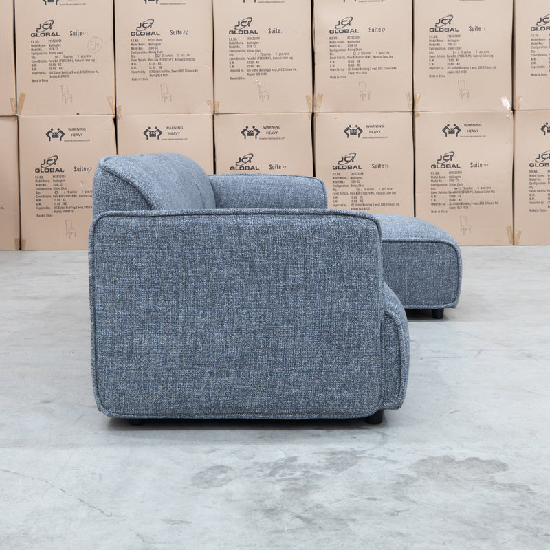 The Cora Three Seat Chaise Lounge RHF - Charcoal available to purchase from Warehouse Furniture Clearance at our next sale event.