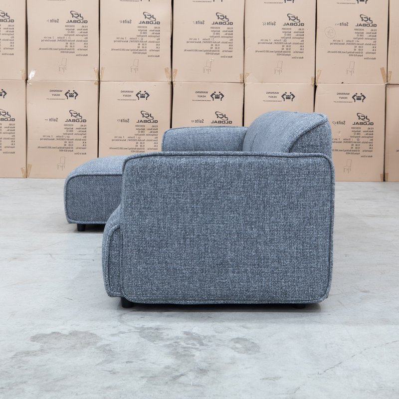 The Cora Three Seat Chaise Lounge LHF - Charcoal available to purchase from Warehouse Furniture Clearance at our next sale event.