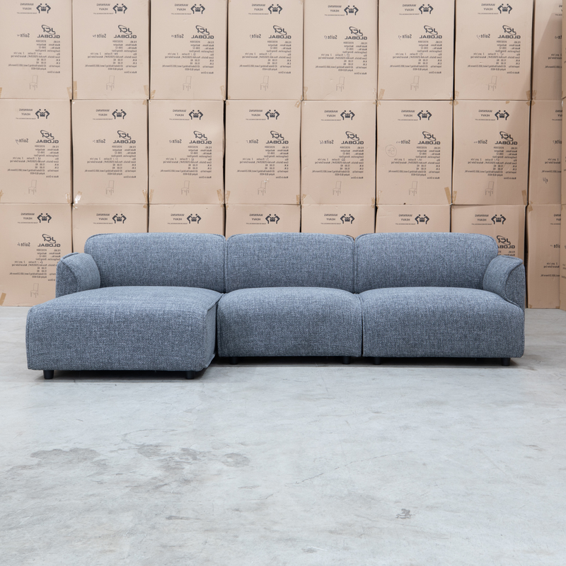 The Cora Three Seat Chaise Lounge LHF - Charcoal available to purchase from Warehouse Furniture Clearance at our next sale event.