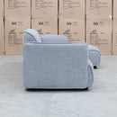 The Cora Three Seat Chaise Lounge RHF - Silver available to purchase from Warehouse Furniture Clearance at our next sale event.