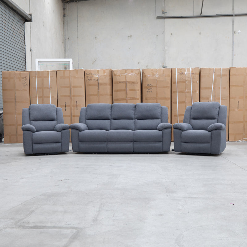 The Coral Three Seat Electric Reclining Lounge - Slate