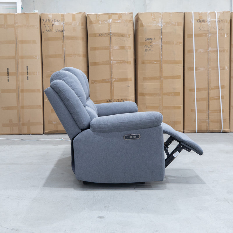 The Coral Three Seat Electric Reclining Lounge - Slate