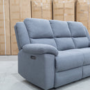 The Coral Three Seat Electric Reclining Lounge - Slate available to purchase from Warehouse Furniture Clearance at our next sale event.