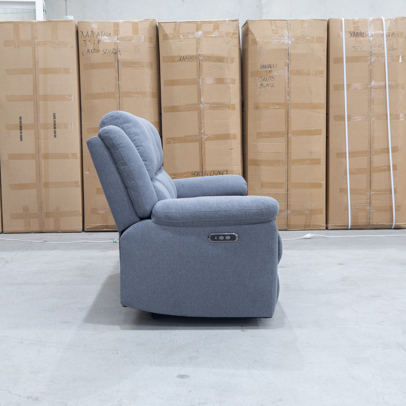 The Coral Three Seat Electric Reclining Lounge - Slate