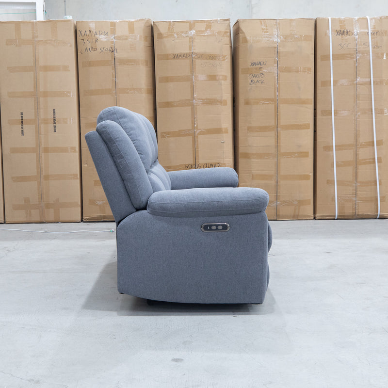 The Coral Three Seat Electric Reclining Lounge - Slate