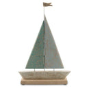 The Cottesloe Washed Mango Wood and Iron Sail Boat Large - White Wash - FM54 - Available In-Store Only available to purchase from Warehouse Furniture Clearance at our next sale event.