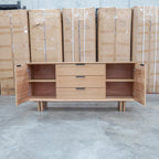 The Crete White Oak Hardwood Buffet available to purchase from Warehouse Furniture Clearance at our next sale event.