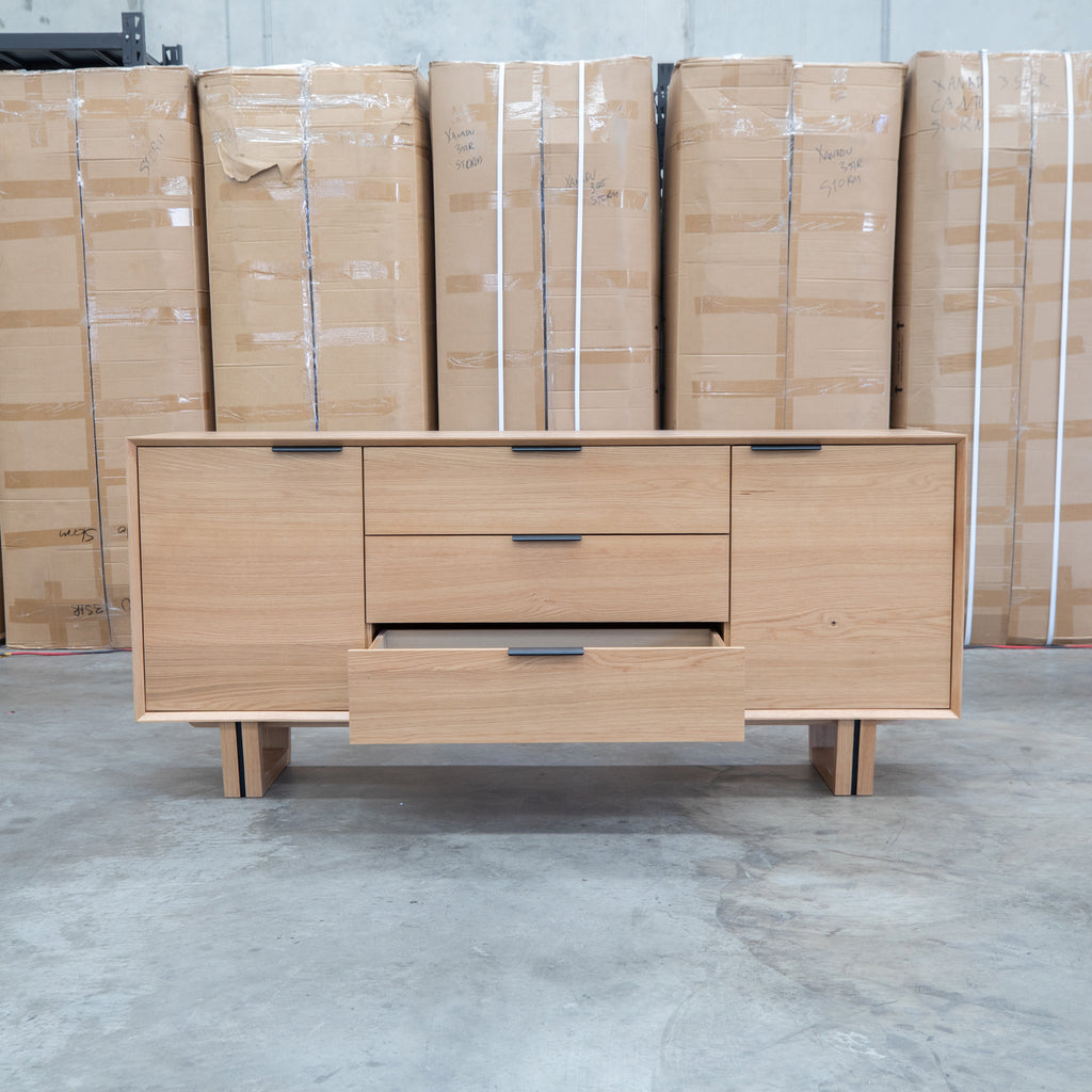 The Crete White Oak Hardwood Buffet available to purchase from Warehouse Furniture Clearance at our next sale event.