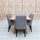 The Dante 180cm Messmate Timber Dining Table available to purchase from Warehouse Furniture Clearance at our next sale event.