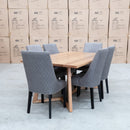 The Dante 180cm Messmate Timber Dining Table available to purchase from Warehouse Furniture Clearance at our next sale event.