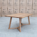 The Dante 220cm Messmate Timber Dining Table available to purchase from Warehouse Furniture Clearance at our next sale event.