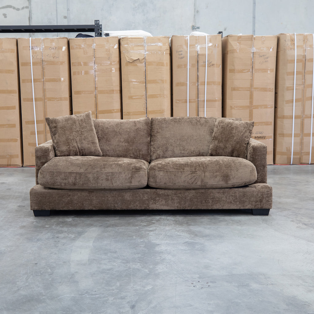 The Fate Deep Seat Feather & Foam 2.5 Seat Sofa - Truffle available to purchase from Warehouse Furniture Clearance at our next sale event.