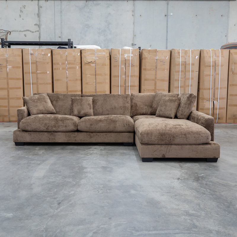 Fate Deep Seat Feather & Foam RHF Chaise Lounge - Truffle