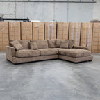 The Fate Deep Seat Feather & Foam RHF Chaise Lounge - Truffle available to purchase from Warehouse Furniture Clearance at our next sale event.