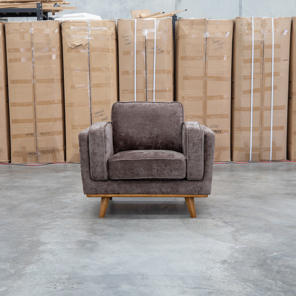 The Delilah Armchair - Chocolate available to purchase from Warehouse Furniture Clearance at our next sale event.