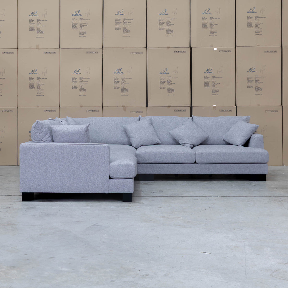 The Delta Deep Seated Corner Lounge - Silver available to purchase from Warehouse Furniture Clearance at our next sale event.