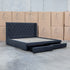 The Denmark King Fabric Storage Bed - Charcoal