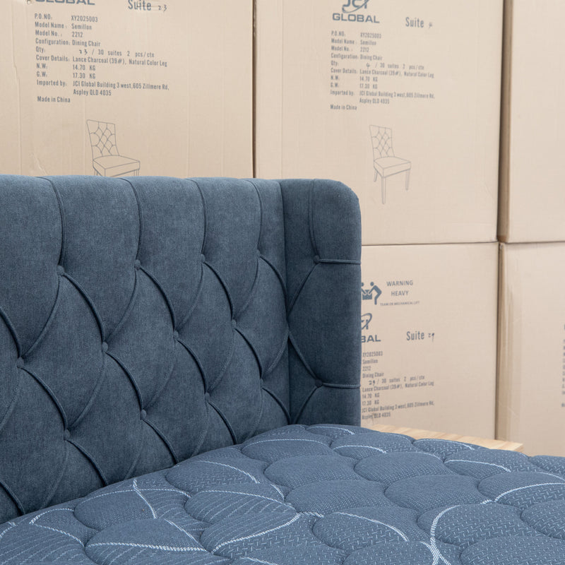 The Denmark King Fabric Storage Bed - Charcoal