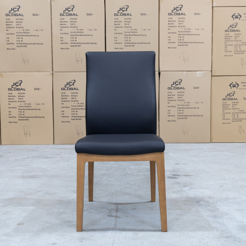 The Hampshire Leather Dining Chair - Black available to purchase from Warehouse Furniture Clearance at our next sale event.