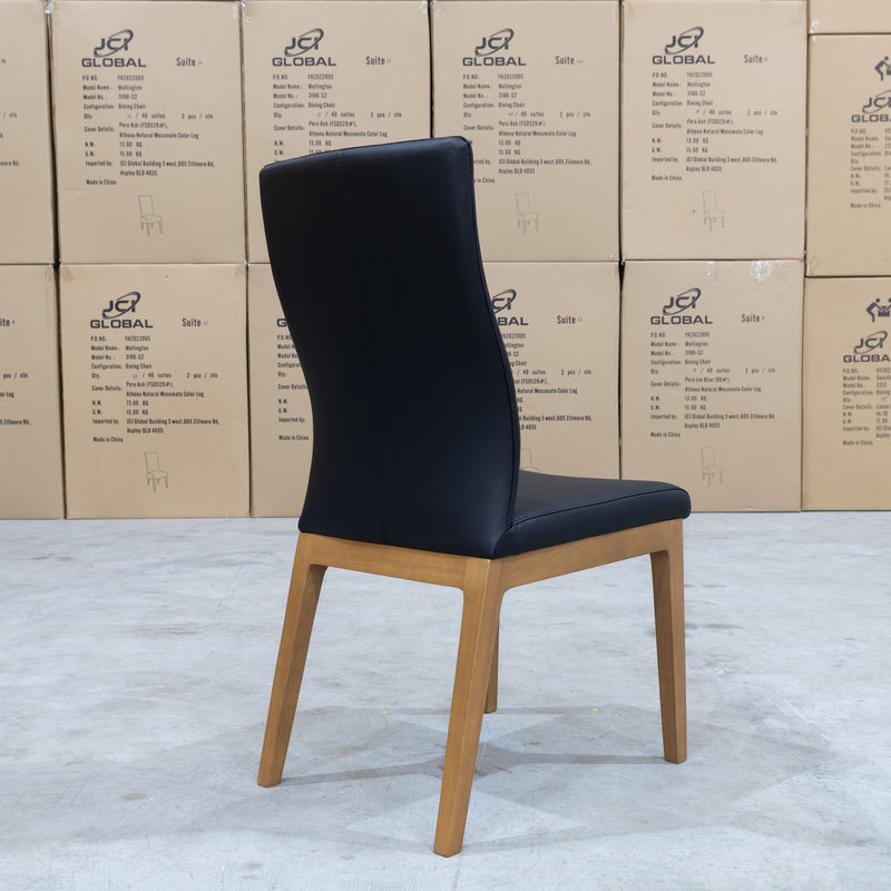 The Hampshire Leather Dining Chair - Black available to purchase from Warehouse Furniture Clearance at our next sale event.
