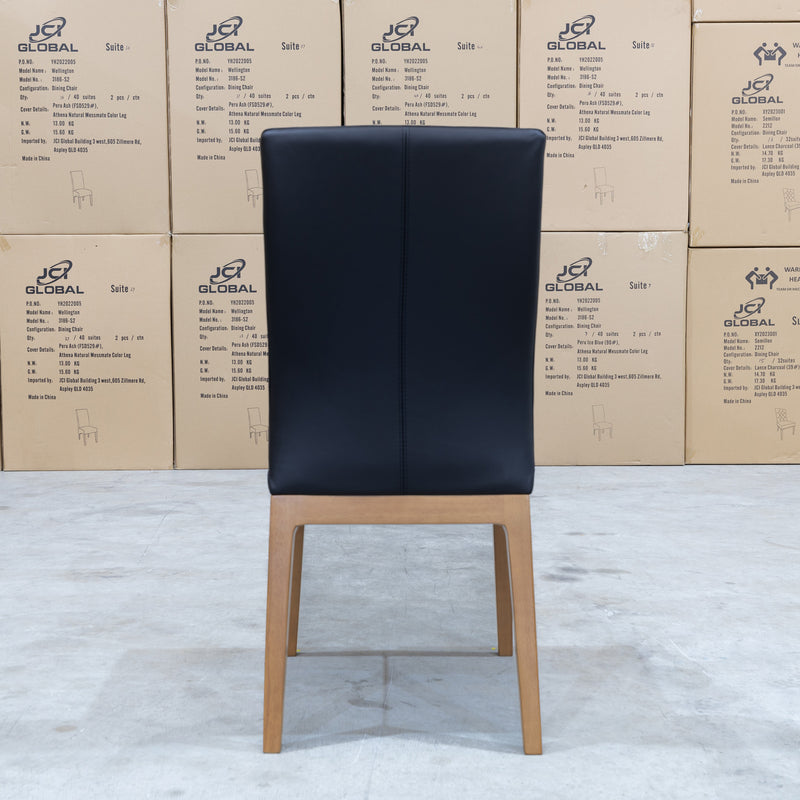 The Hampshire Leather Dining Chair - Black available to purchase from Warehouse Furniture Clearance at our next sale event.