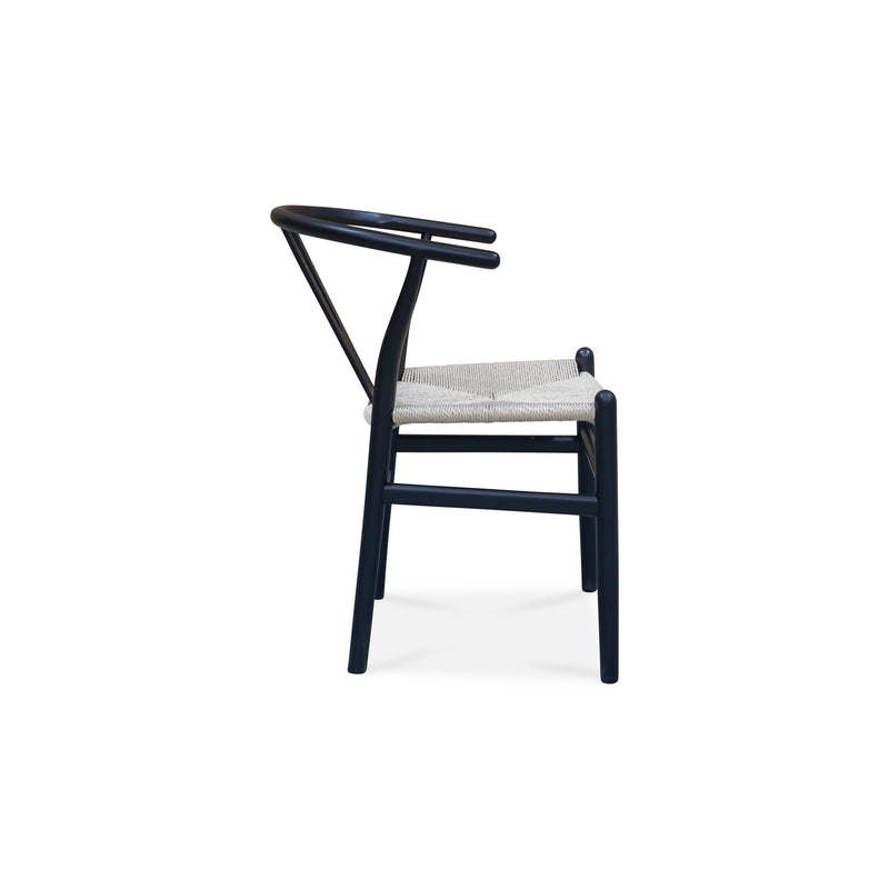 The Arc Wishbone Dining Chair - Black/Natural available to purchase from Warehouse Furniture Clearance at our next sale event.