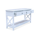 The Hampton 2 Drawer White Hall Table available to purchase from Warehouse Furniture Clearance at our next sale event.
