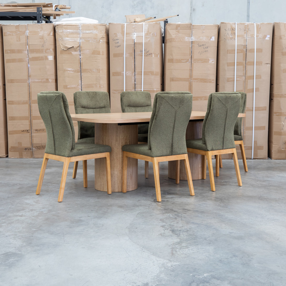 The Belvedere Dining Chair Natural - Olive available to purchase from Warehouse Furniture Clearance at our next sale event.