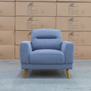 The Harlow Single Armchair - Denim available to purchase from Warehouse Furniture Clearance at our next sale event.