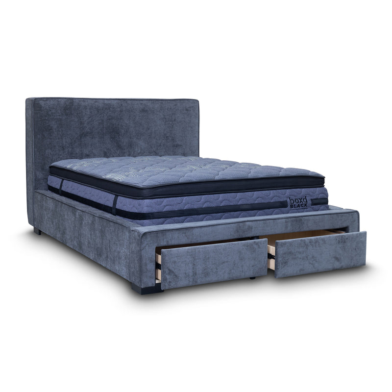 The Trinity Queen Fabric Storage Bed - Licorice available to purchase from Warehouse Furniture Clearance at our next sale event.