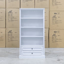 The Hampton Timber Two Drawer Bookcase available to purchase from Warehouse Furniture Clearance at our next sale event.