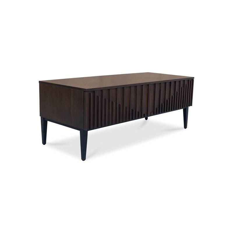 The Shiraz Acacia Hardwood  2 Drawer Entertainment Unit available to purchase from Warehouse Furniture Clearance at our next sale event.