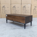 The Shiraz Acacia Hardwood  2 Drawer Entertainment Unit available to purchase from Warehouse Furniture Clearance at our next sale event.