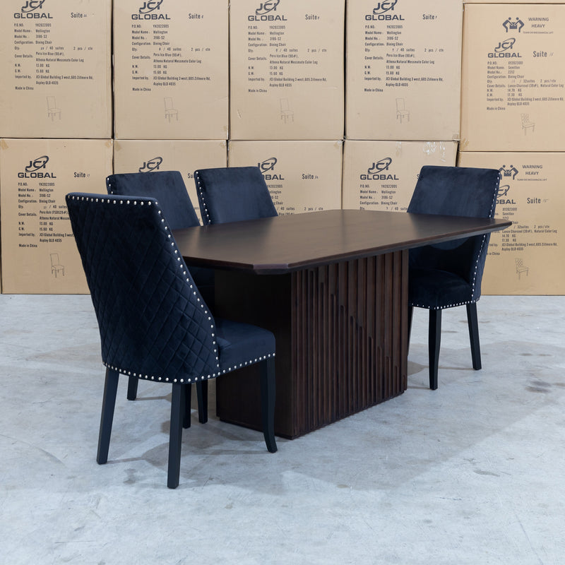 The Shiraz 240cm Acacia Hardwood Dining Table available to purchase from Warehouse Furniture Clearance at our next sale event.