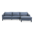 The Tara Three Seater Leather Chaise Lounge - Charcoal available to purchase from Warehouse Furniture Clearance at our next sale event.