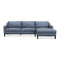 The Tara Three Seater Leather Chaise Lounge - Charcoal available to purchase from Warehouse Furniture Clearance at our next sale event.