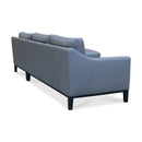 The Tara Three Seater Leather Chaise Lounge - Charcoal available to purchase from Warehouse Furniture Clearance at our next sale event.