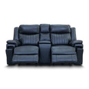 The Dylan Two Seater Triple Motor Electric Recliner Lounge - Black Leather available to purchase from Warehouse Furniture Clearance at our next sale event.