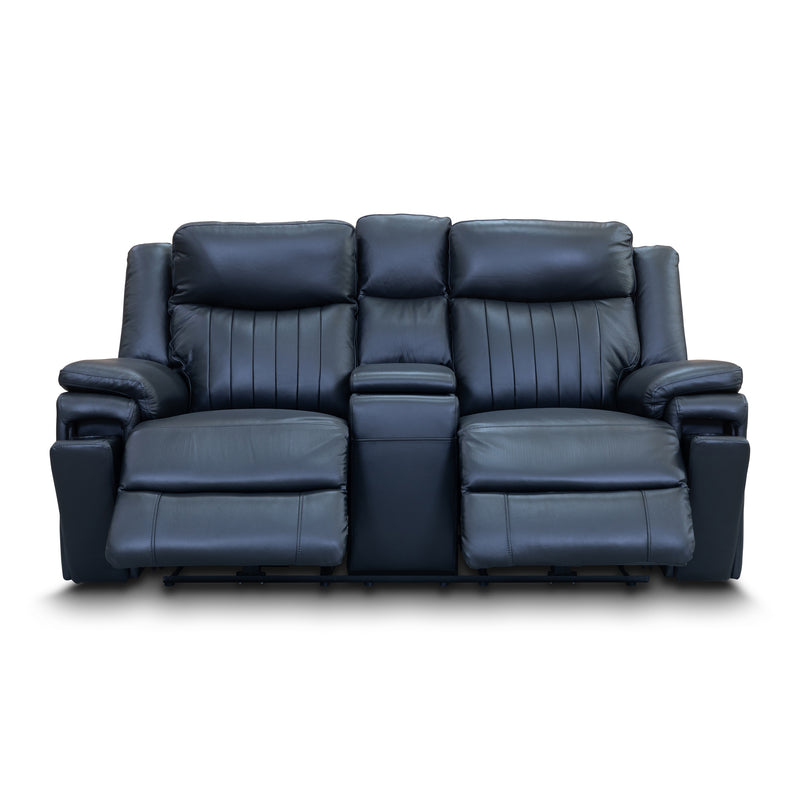 The Dylan Two Seater Triple Motor Electric Recliner Lounge - Black Leather available to purchase from Warehouse Furniture Clearance at our next sale event.